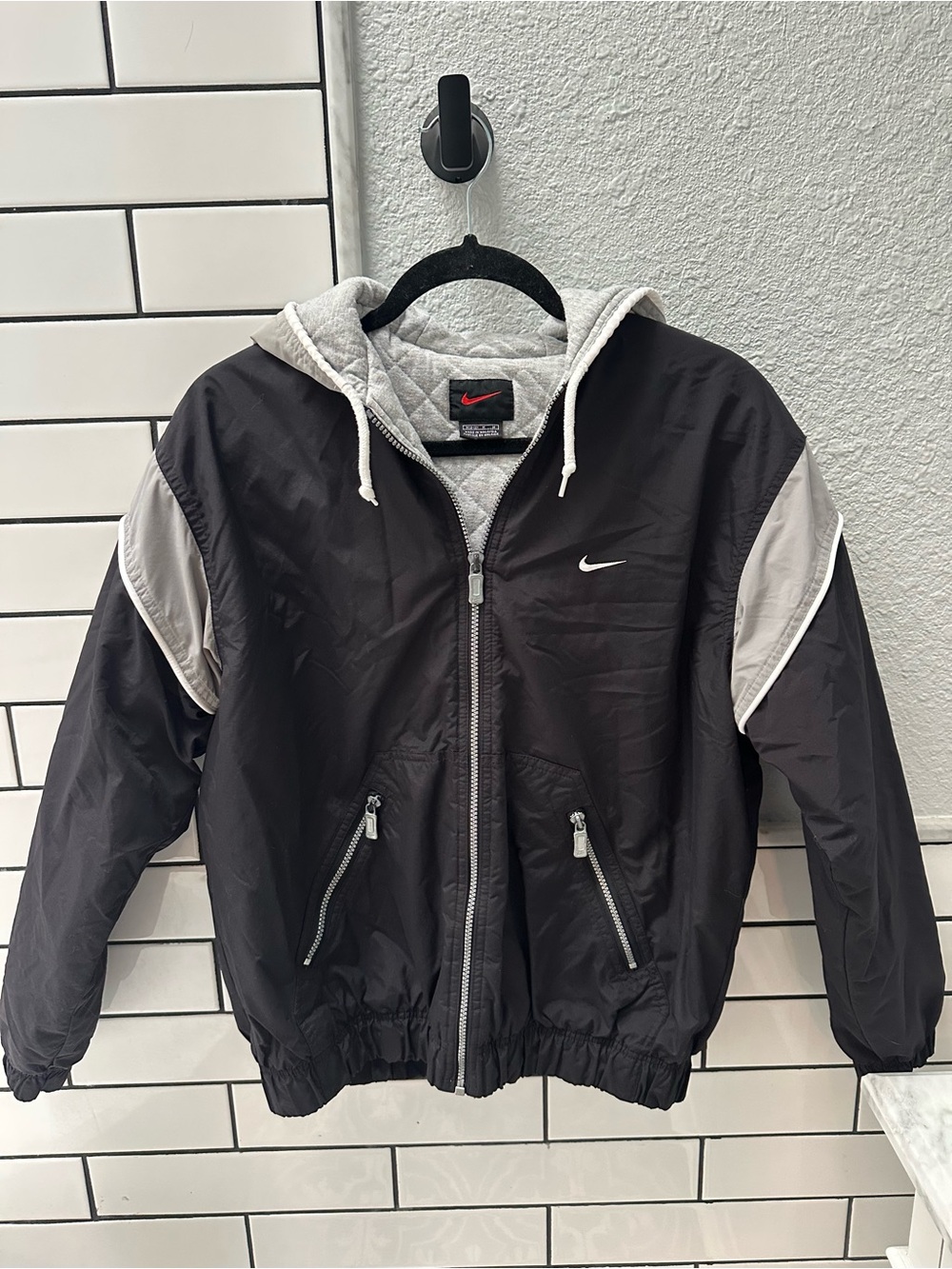 Vintage Y2K Nike Hooded Bomber Jacket